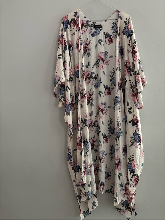 torrid Other - Torrid Floral Chiffon Open Front Kimono Cardigan Duster XL OS Flowy Boho Resort